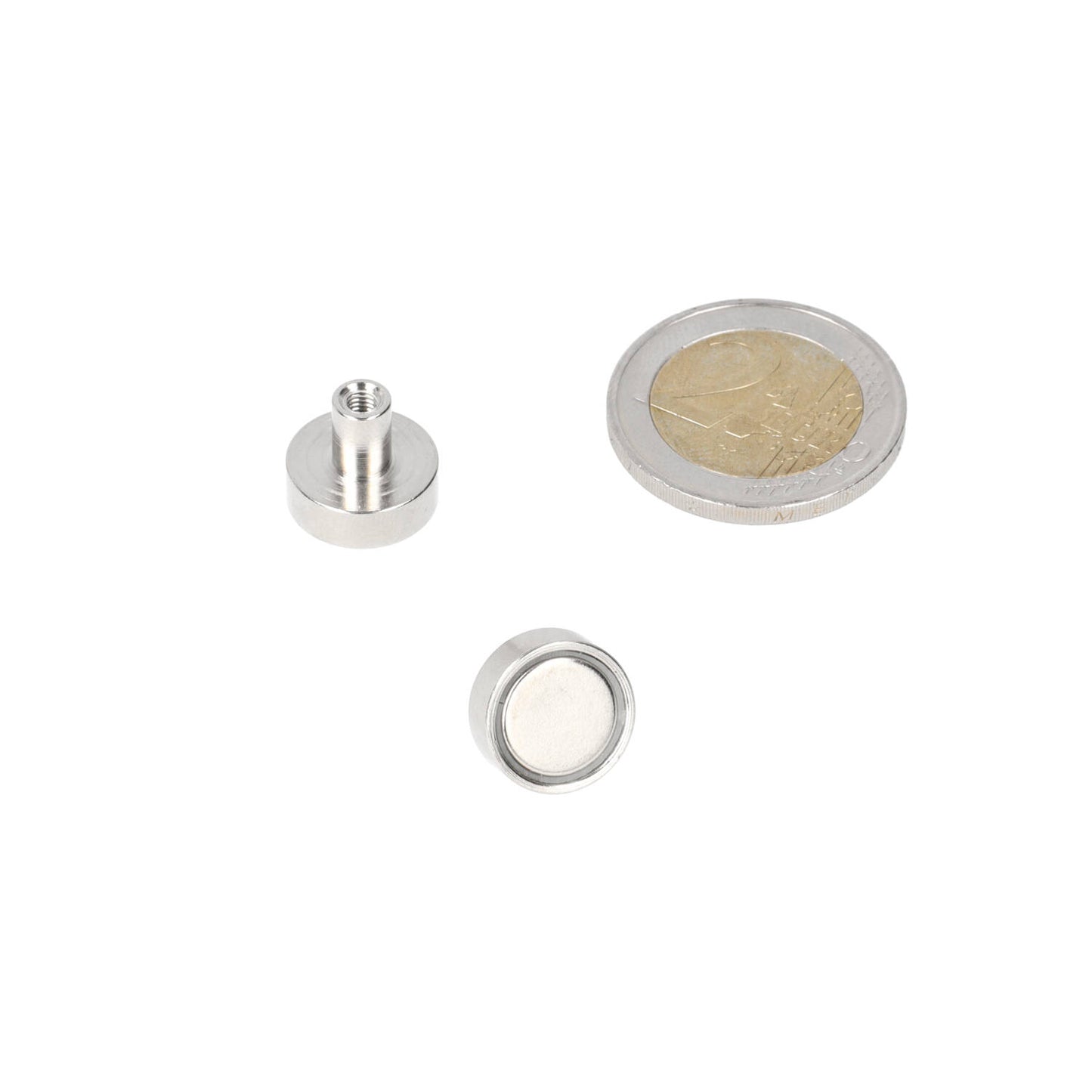 Neodymium Potmagneet Ø13 x 5 mm N40 NiCuNi draadbus M3