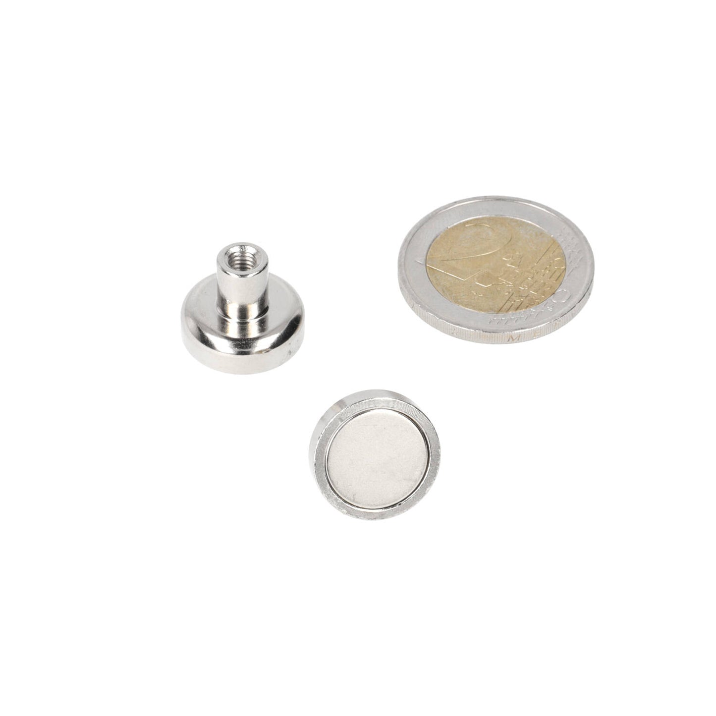 Neodymium Potmagneet Ø16 x 5 mm N40 NiCuNi draadbus M4