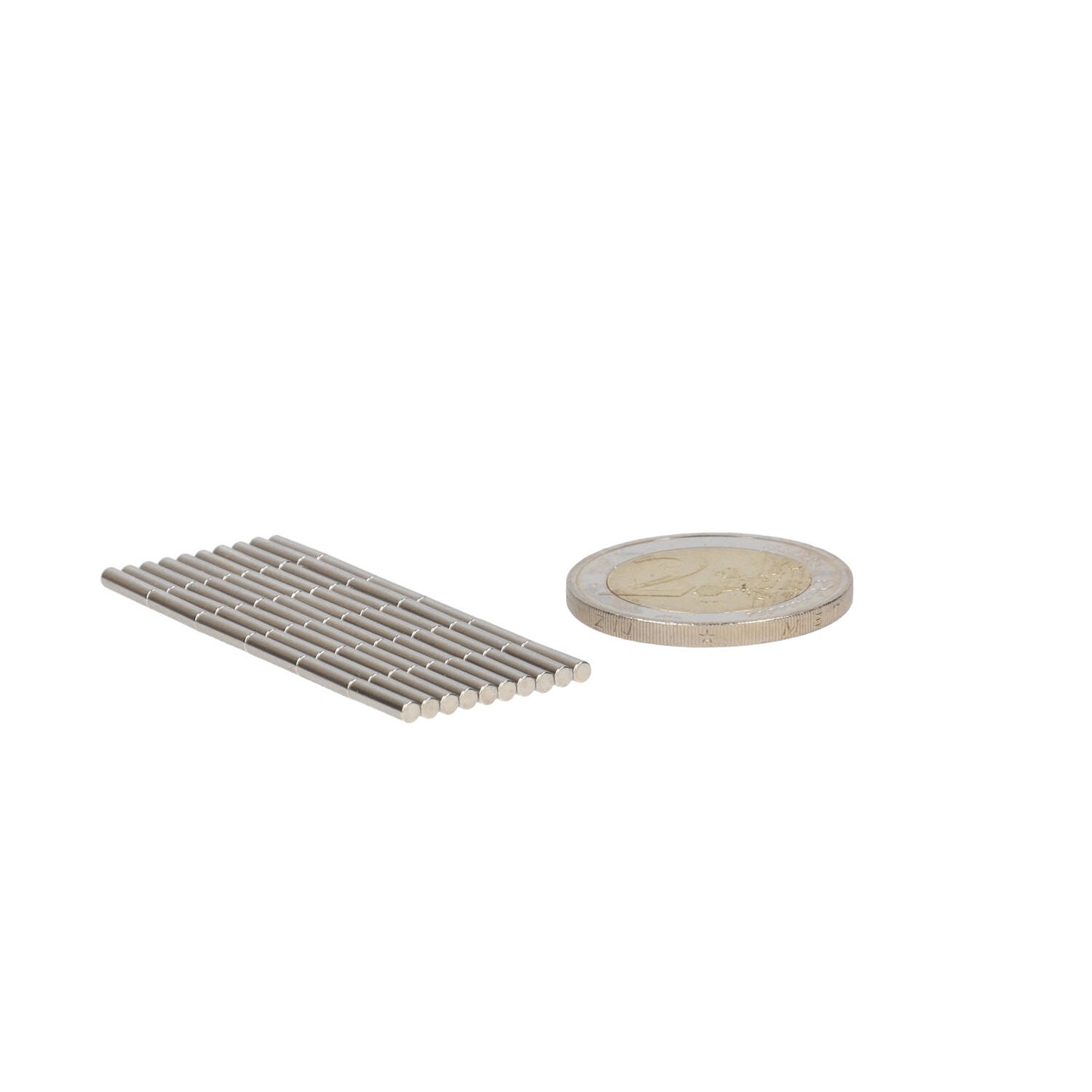 Neodymium Staafmagneet Ø2 x 8 mm N50 NiCuNi