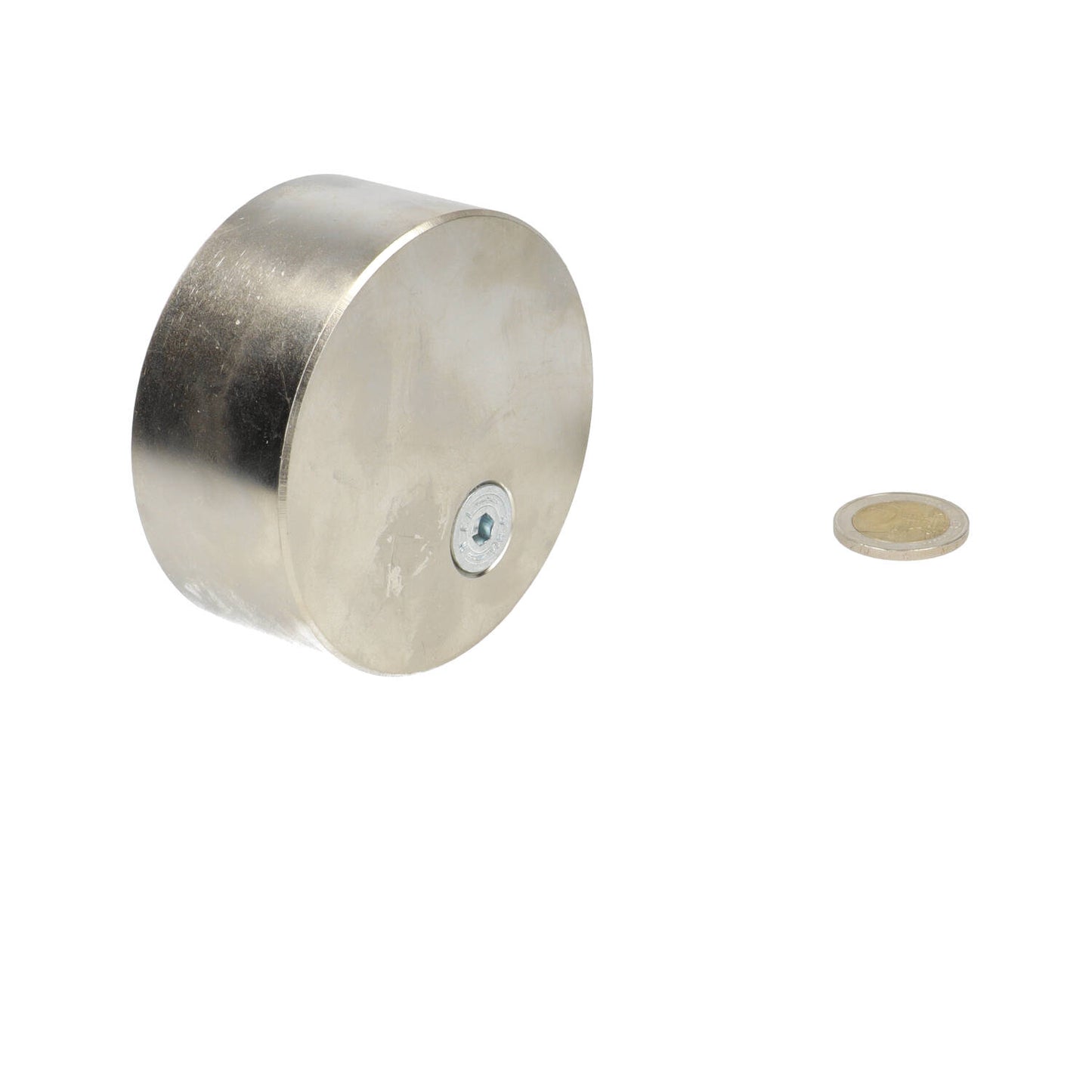 Neodymium Vismagneet Ø80 x 35 mm 400 kg Trekkracht NiCuNi – Set met 25 m Touw, Oogmoer, Bout en Musketon