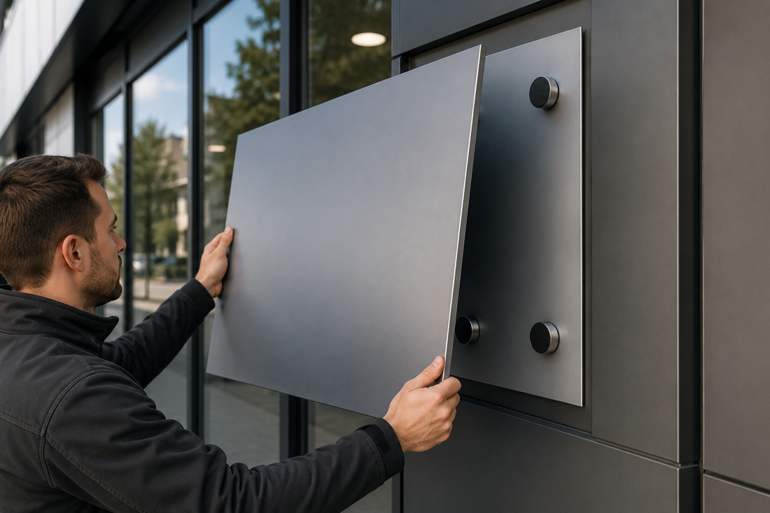 Magnetische bevestiging van gevelborden