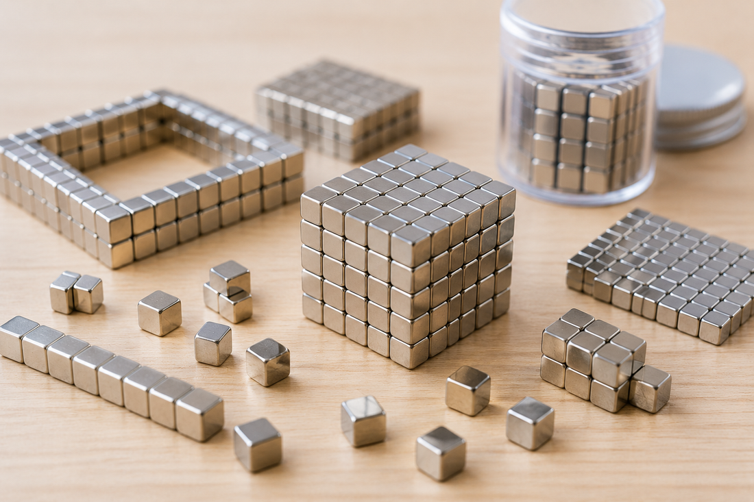 Kubusmagneten voor modulaire constructies, productontwikkeling en educatieve ontwerpen