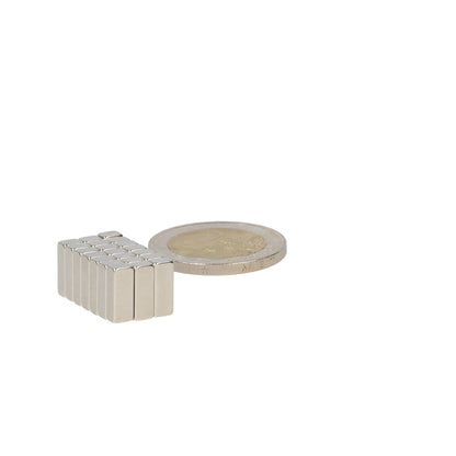 Neodymium Blokmagneet 10 x 4 x 3 mm N50 NiCuNi