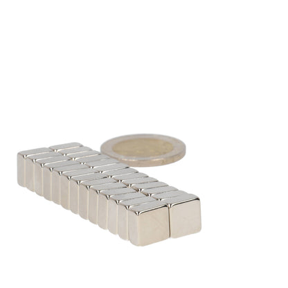 Neodymium Blokmagneet 10 x 10 x 5 mm N50 NiCuNi