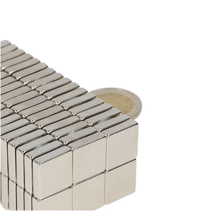 Neodymium Blokmagneet 15 x 15 x 4 mm N45 NiCuNi