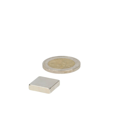 Neodymium Blokmagneet 15 x 15 x 4 mm N45 NiCuNi
