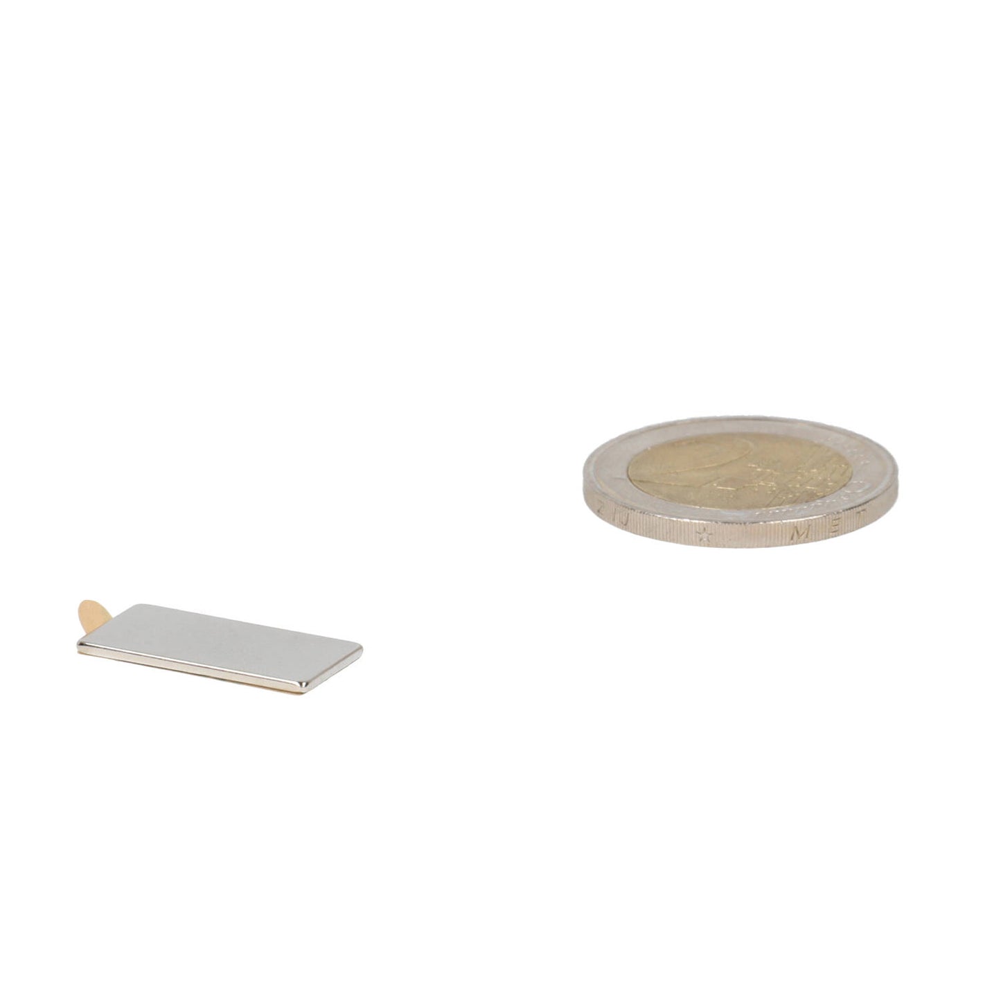 Neodymium Blokmagneet 20 x 10 x 1 mm N45 zelfklevend NiCuNi