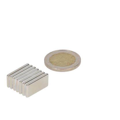 Neodymium Blokmagneet 20 x 10 x 2 mm N45 NiCuNi