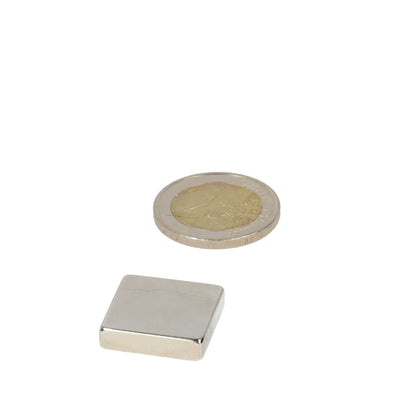 Neodymium Blokmagneet 20 x 20 x 5 mm N45 NiCuNi