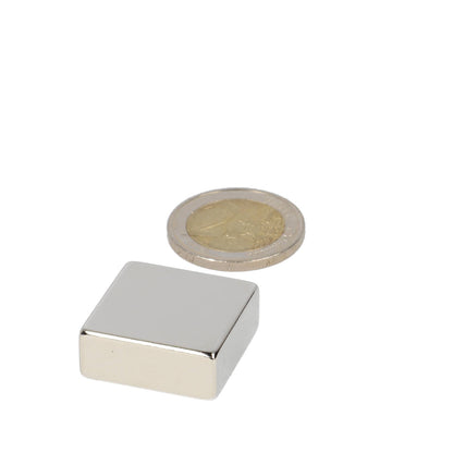 Neodymium Blokmagneet 25 x 25 x 10 mm N48 NiCuNi