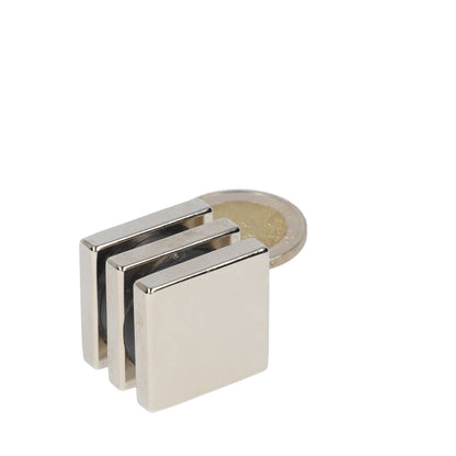 Neodymium Blokmagneet 25 x 25 x 5 mm N45 NiCuNi