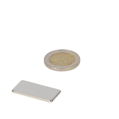 Neodymium Blokmagneet 30 x 15 x 2 mm N42 NiCuNi