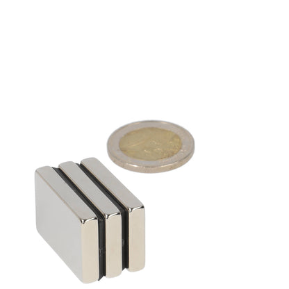Neodymium Blokmagneet 30 x 20 x 5 mm N45 NiCuNi