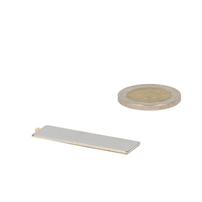 Neodymium Blokmagneet 40 x 12 x 1 mm N45 zelfklevend NiCuNi