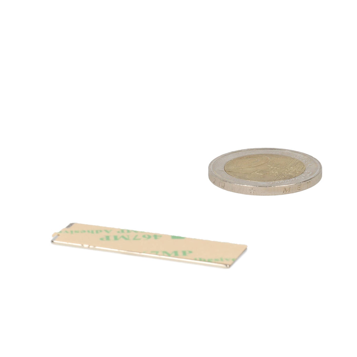 Neodymium Blokmagneet 40 x 12 x 1 mm N45 zelfklevend NiCuNi