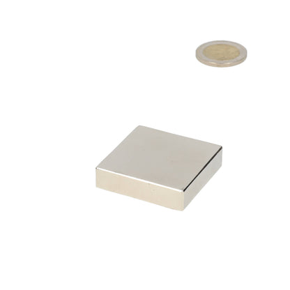 Neodymium Blokmagneet 40 x 40 x 10 mm N50 NiCuNi