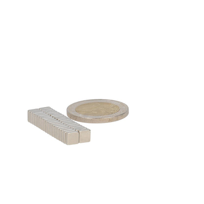 Neodymium Blokmagneet 5 x 5 x 2 mm N50 NiCuNi