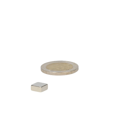 Neodymium Blokmagneet 8 x 8 x 4 mm N45 NiCuNi