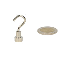 Kleine haakmagneet 10x5x4,5 mm Neodymium N40 in stalen behuizing