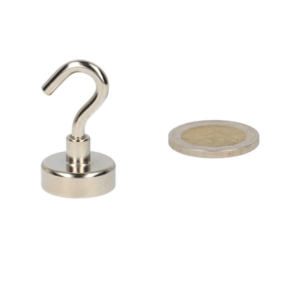 Haakmagneet 20x8x6 mm Neodymium N40 met stalen behuizing