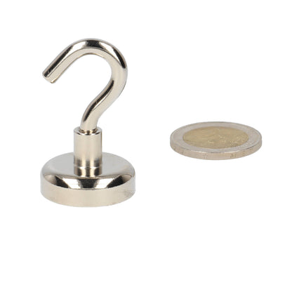 Haakmagneet 25x8x9 mm Neodymium N40 met stalen behuizing