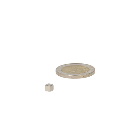 Neodymium Kubusmagneet 4 x 4 x 4 mm N45 NiCuNi