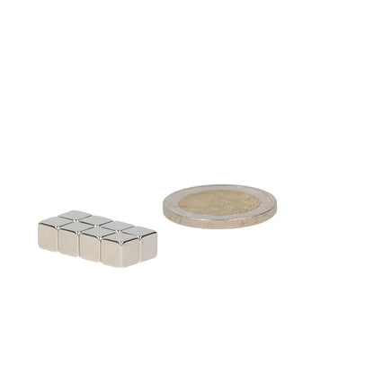 Neodymium Kubusmagneet 6 x 6 x 6 mm N45 NiCuNi