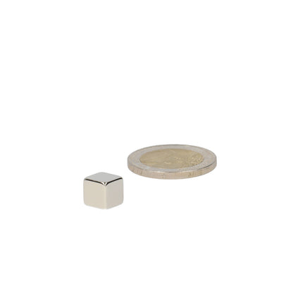 Neodymium Kubusmagneet 8 x 8 x 8 mm N45 NiCuNi