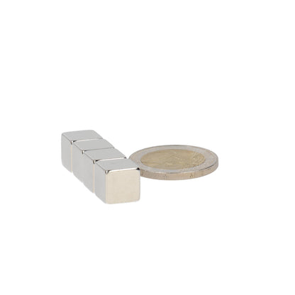Neodymium Kubusmagneet 10 x 10 x 10 mm N45 NiCuNi