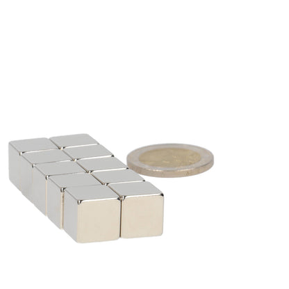 Neodymium Kubusmagneet 12,7 x 12,7 x 12,7 mm N48 NiCuNi