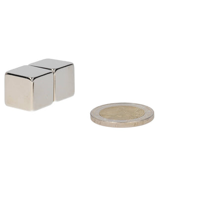 Neodymium Kubusmagneet 15 x 15 x 15 mm N45 NiCuNi
