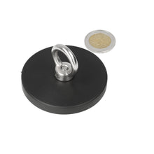RVS oogboutmagneet 66 mm met rubber ommanteling en Neodymium N40 magneet