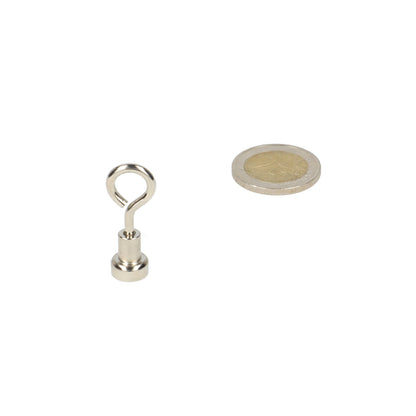 Oogboutmagneet 10x5x4,5 mm Neodymium N40 met stalen behuizing