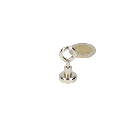 Oogboutmagneet 13x5x4,5 mm Neodymium N40 met stalen behuizing