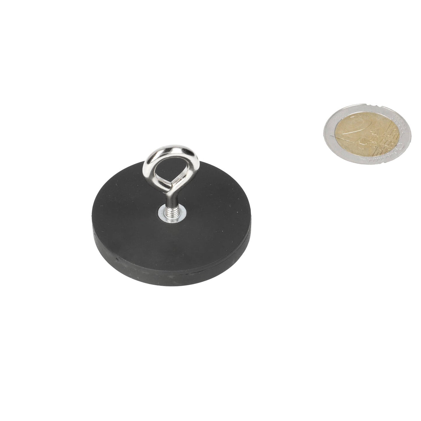 Oogboutmagneet met rubber 43 mm Neodymium N40 krasbescherming