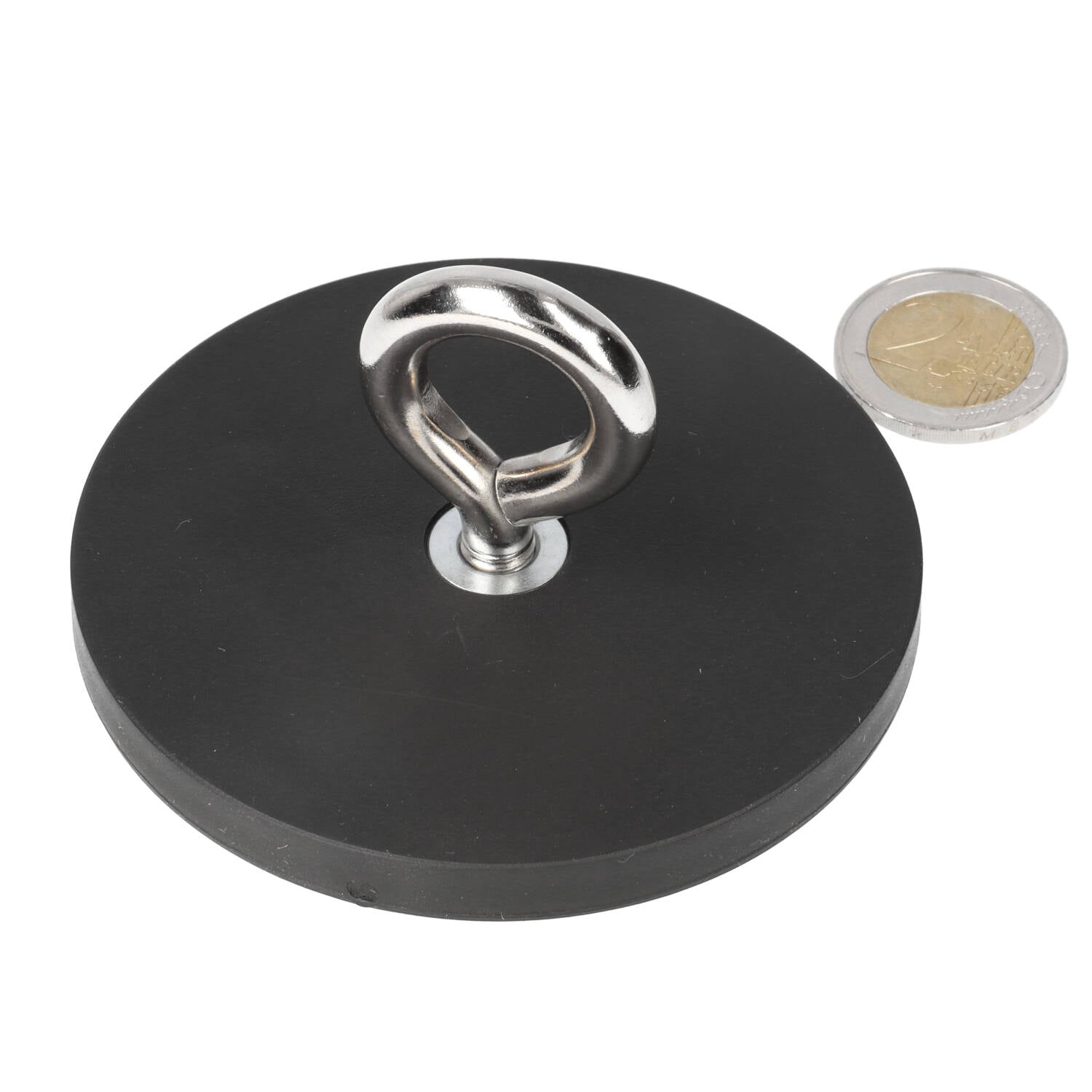 Eyebolt magnet rubber coated 88mm Neodymium N40 – scratch protection
