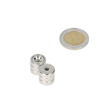 Pot magnet 13 x 4.5 mm, with drill/countersink hole