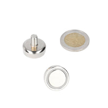 Pot magnet 20 x 6 mm with threaded pin