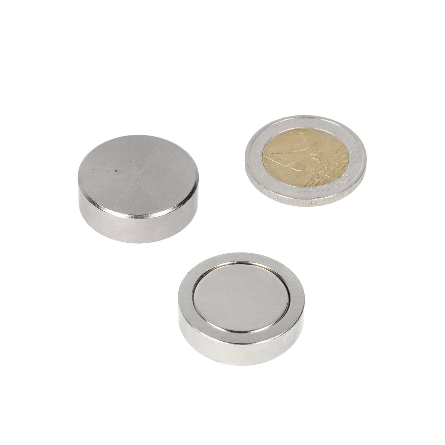 Neodymium Potmagneet Ø25 x 8 mm N40 NiCuNi om te verlijmen