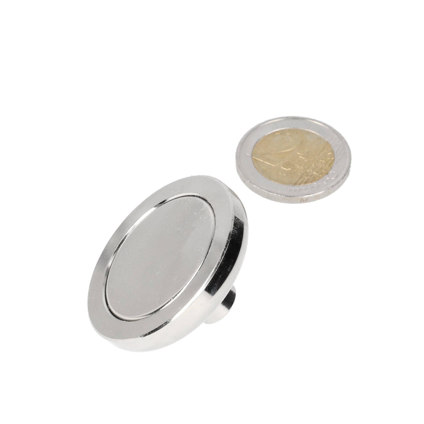 Neodymium Potmagneet Ø48 x 11 mm N40 NiCuNi draadbus M6