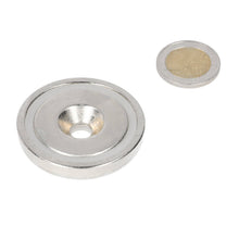 Neodymium Potmagneet Ø48 x 10,5 mm N40 NiCuNi boor-/verzinkgat