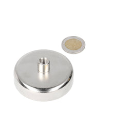 Neodymium Oogmagneet Ø60 x 18 mm N40 Stalen Pot NiCuNi