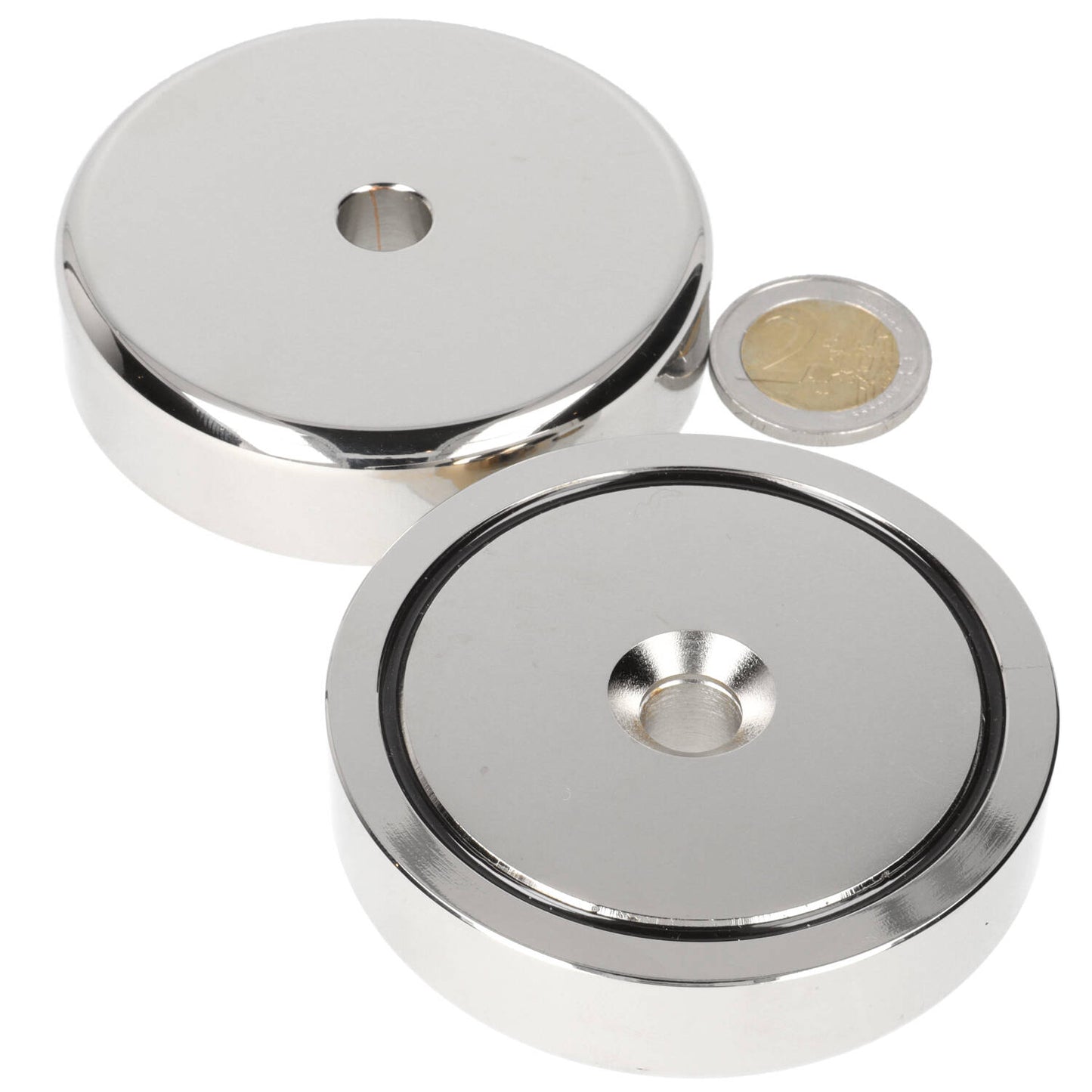 Pot magnet 75 x 18 mm, with drill/countersink hole
