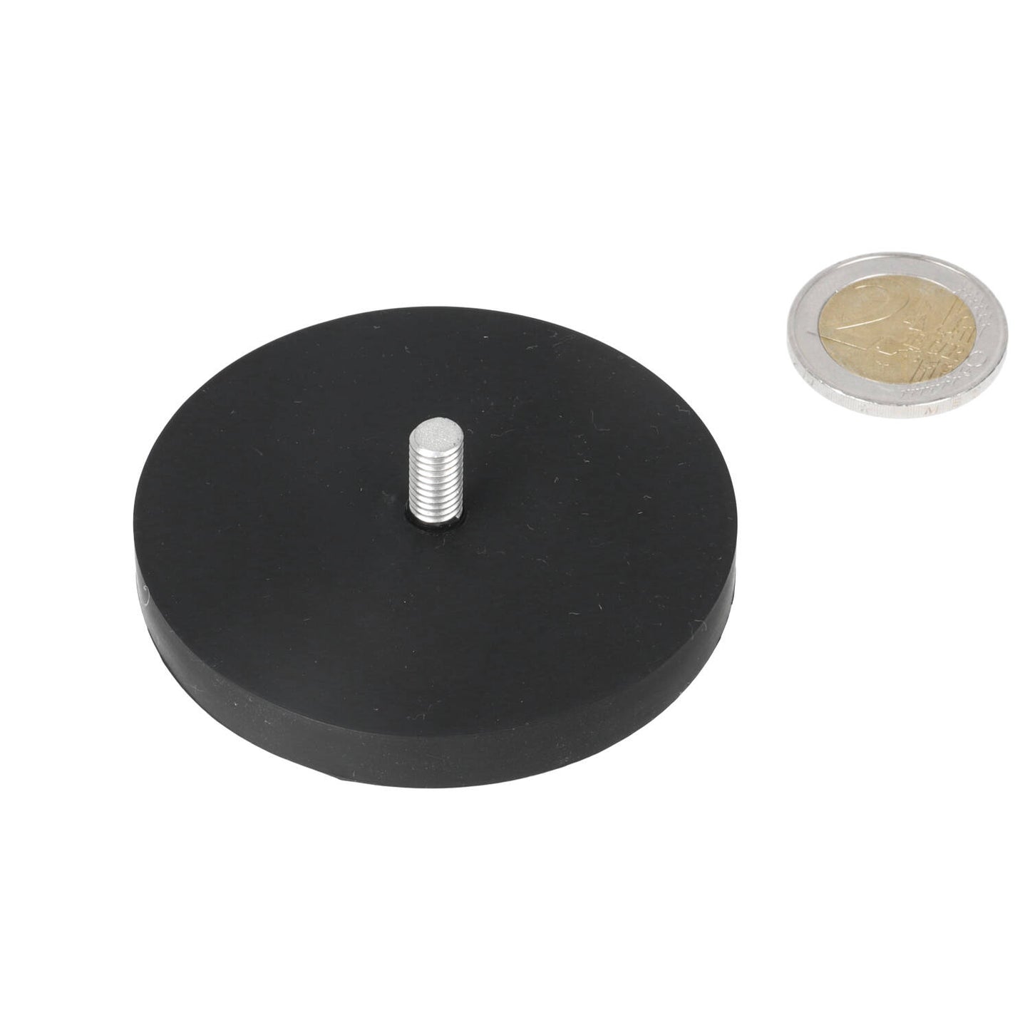 Neodymium Rubber Potmagneet Ø66 x 8,5 mm N40 draadstift M6