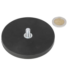 Neodymium Rubber Potmagneet Ø88 x 8,5 mm N40 draadstift M8