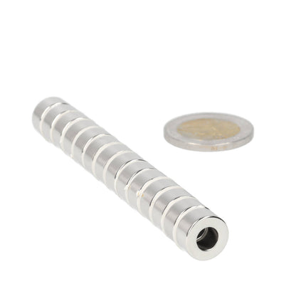 Neodymium Ringmagneet Ø12 x Ø6 x 6 mm N50 NiCuNi