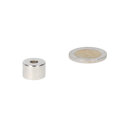 Neodymium Ringmagneet Ø15 x Ø5,1 x 10 mm N45 NiCuNi