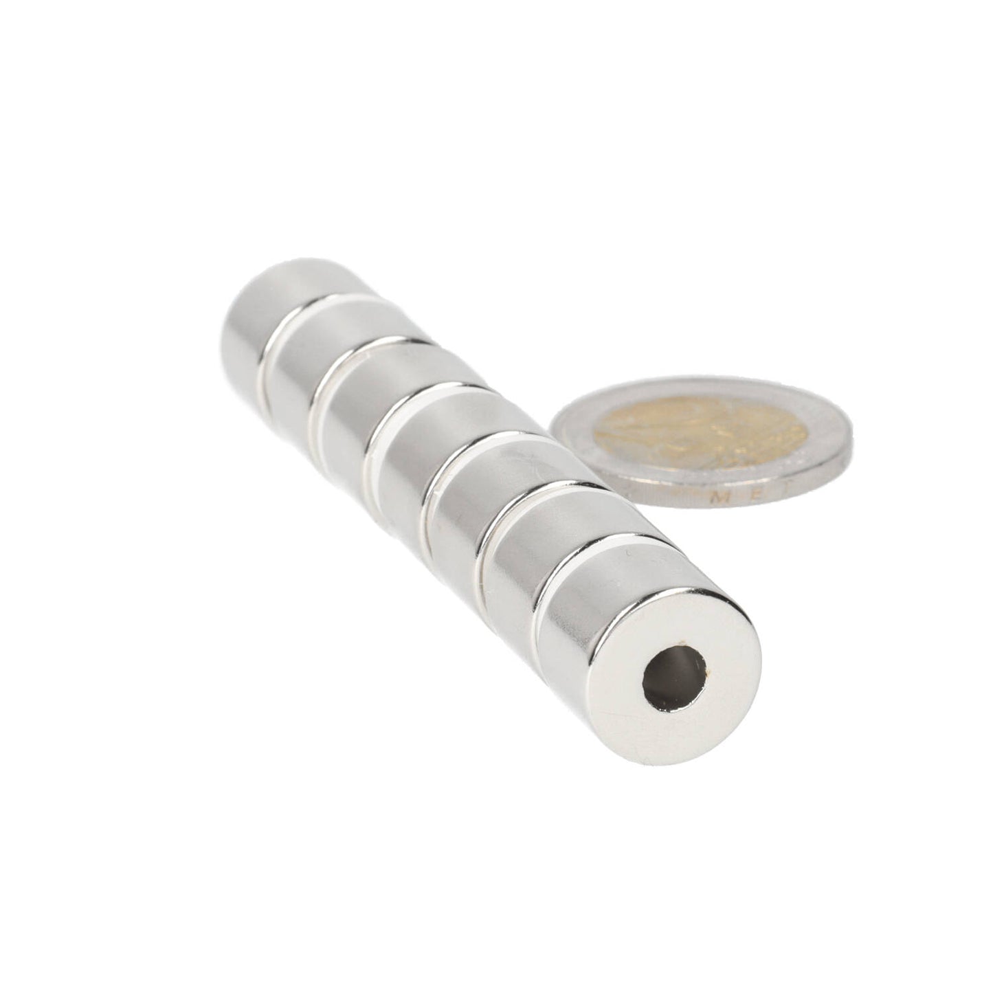 Neodymium Ringmagneet Ø15 x Ø5,1 x 10 mm N45 NiCuNi