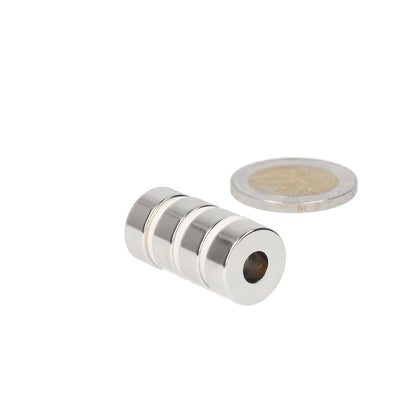 Neodymium Ringmagneet Ø15 x Ø6 x 6 mm N50 NiCuNi