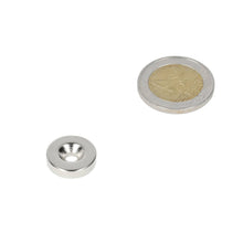 Neodymium Ringmagneet Ø16 x Ø8,1 x 4 mm N35 NiCuNi met boor-/verzinkgat Noordpool